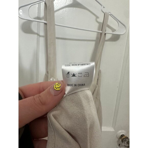 Neutral Cotton Sundress with Pockets – Adjustable Straps - Picture 12 of 12